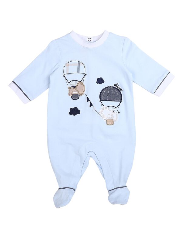 Boys Light Blue Leg Opening Baby Suit image number 0